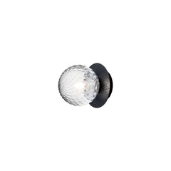 Applique murale Liila 1 en verre, noir et transparent, Ø 14 cm, IP44