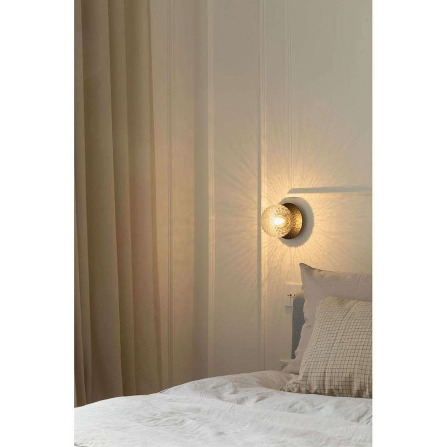 Applique murale Liila 1 en verre, noir et transparent, Ø 14 cm, IP44
