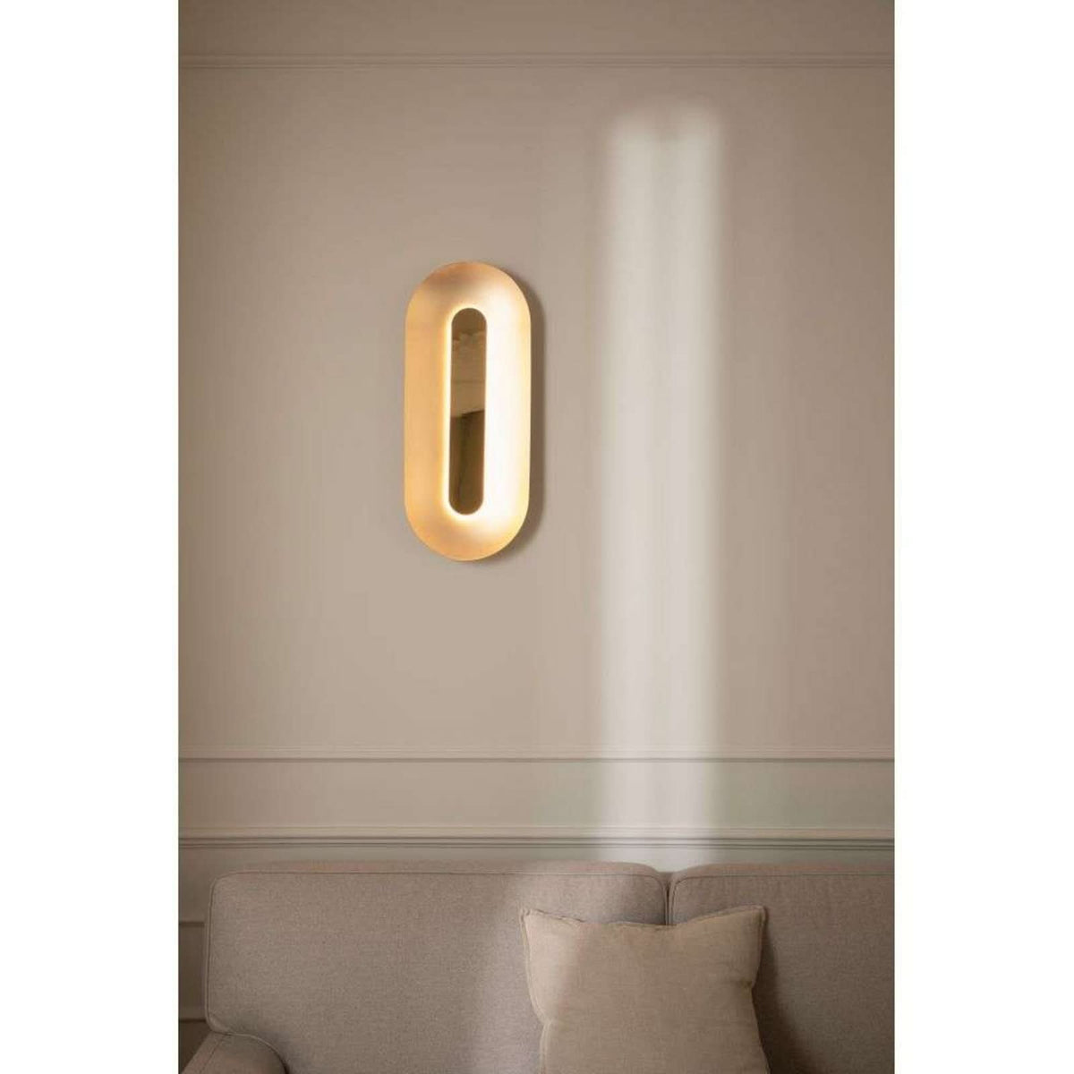 Applique murale LED Sasi en métal, laiton, hauteur 65 cm