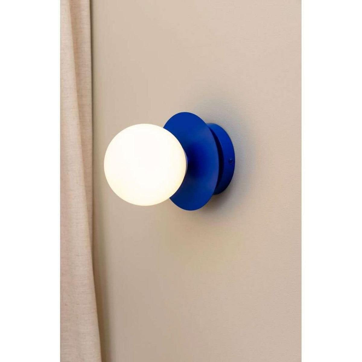 Applique murale ART Deco en verre, bleu et blanc, Ø 16 cm, IP44