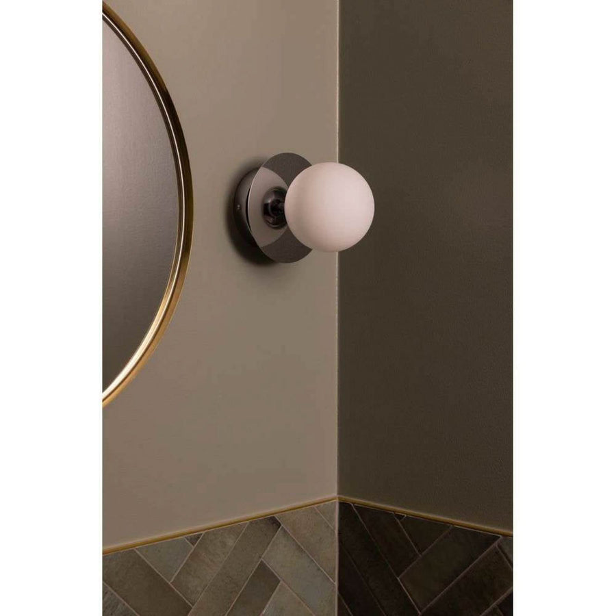 Applique murale ART Deco en verre, chromé et blanc, Ø 16 cm, IP44