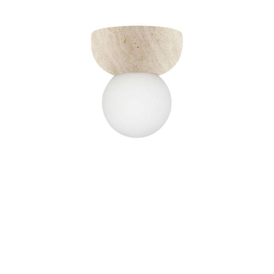 Applique murale Torrano en verre, beige et blanc, Ø 13 cm, IP44