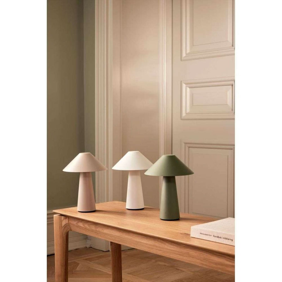 Lampe à poser d'extérieur LED rechargeable Cannes, beige, Ø 19,2 cm, IP44