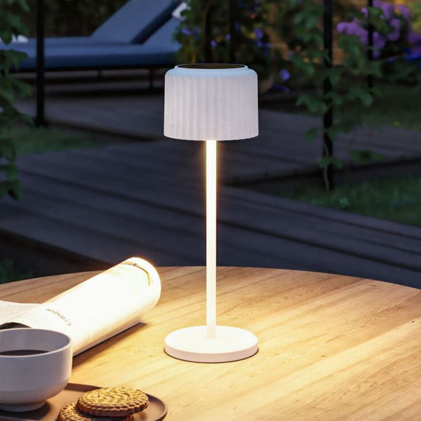 Lampe solaire d'extérieur LED Else en aluminium, blanc, Ø 10,2 cm, IP44