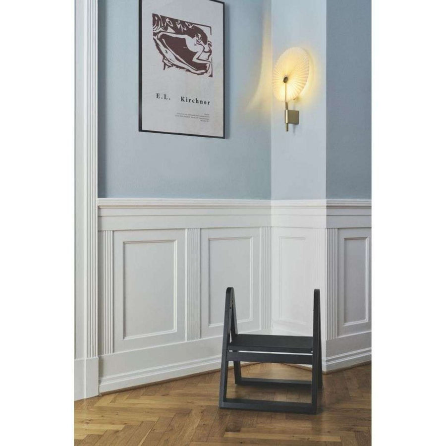 Applique murale LED Liris Laiton en coton, laiton et blanc, hauteur 45 cm
