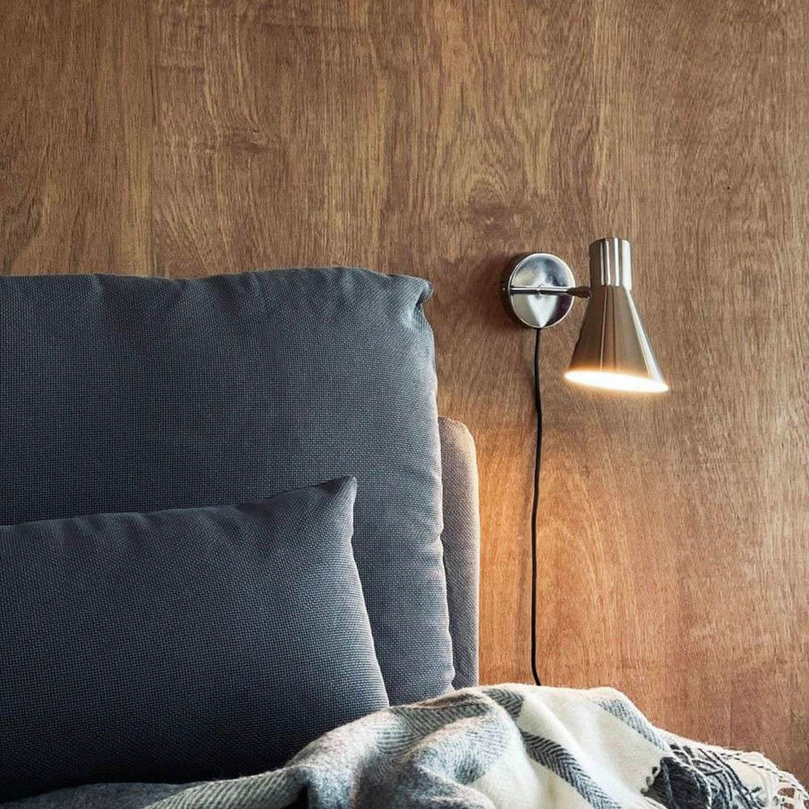 Applique murale DL12 en métal, chromé, Ø 12 cm