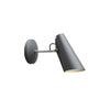 Applique murale Birdy Short en aluminium, chromé et gris, hauteur 19 cm