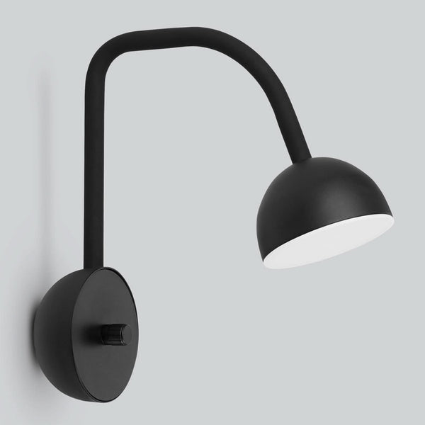 Applique murale LED Blush en acier, noir, hauteur 28 cm