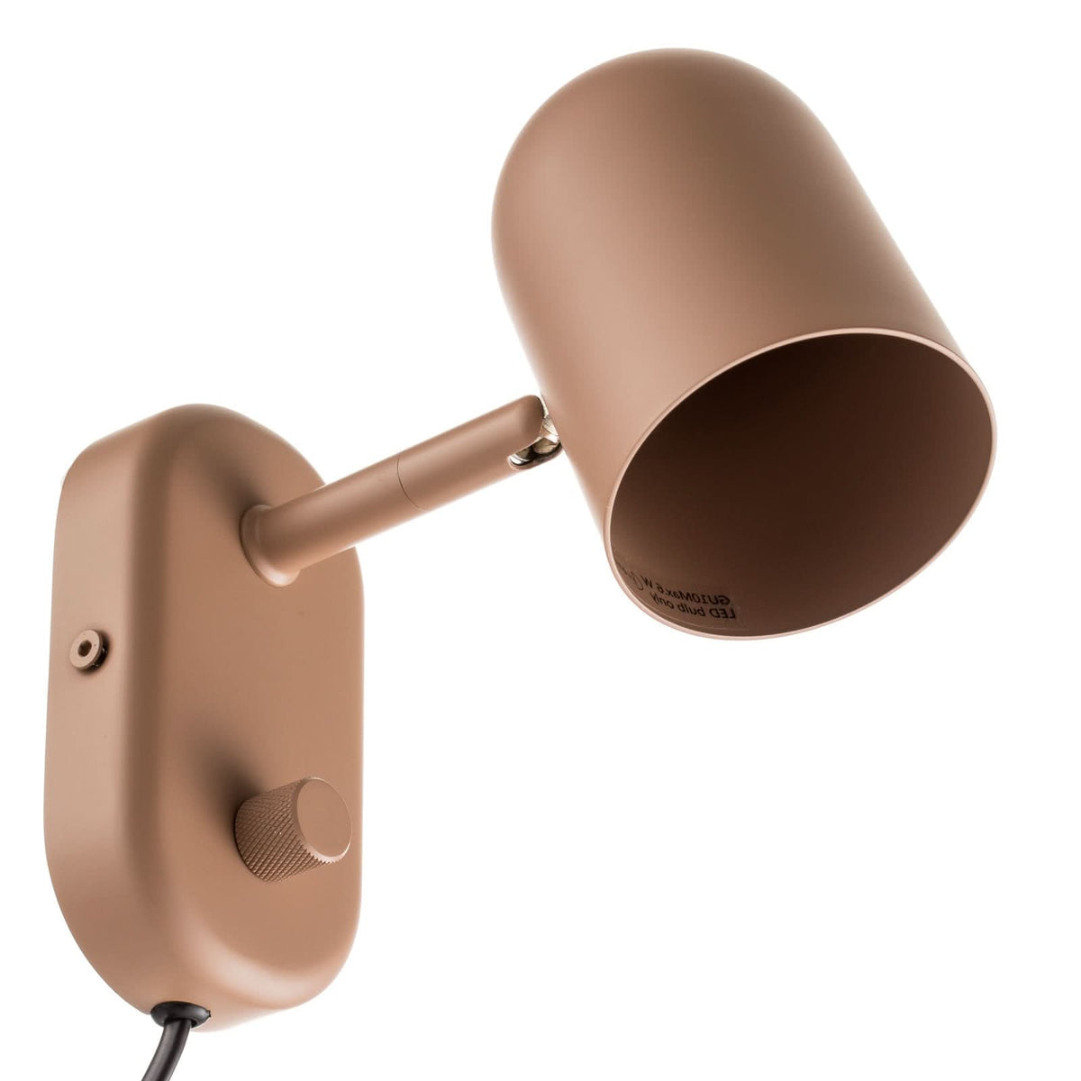 Applique murale Buddy en acier, beige, hauteur 12 cm