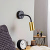 Applique murale Eye Flex S en laiton, noir, Ø 5,5 cm