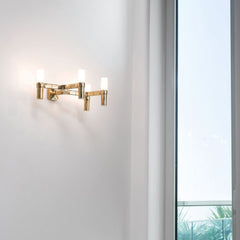 Applique murale Crown en verre, doré et blanc, 4 lumières, hauteur 16 cm
