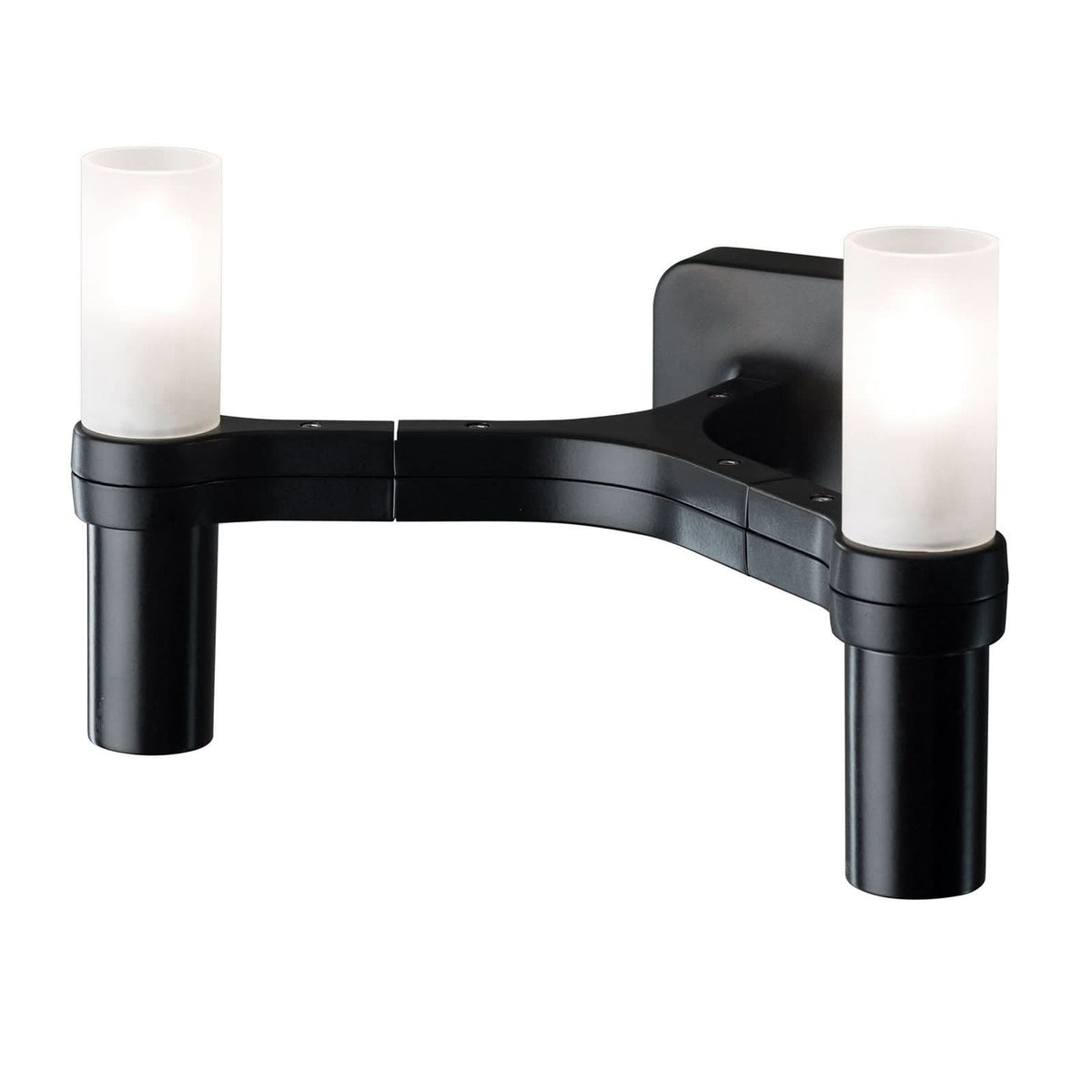 Applique murale Crown en verre, noir décapé et blanc, 2 lumières, hauteur 16 cm