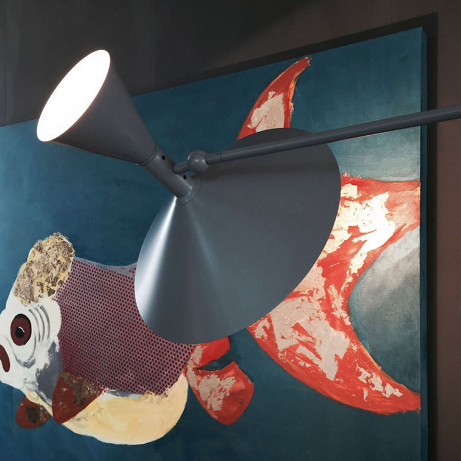 Applique murale Marseille en aluminium, gris mat, 2 lumières, Ø 50 cm