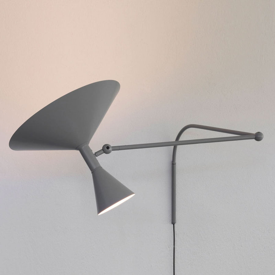 Applique murale Marseille en aluminium, gris mat, 2 lumières, Ø 50 cm