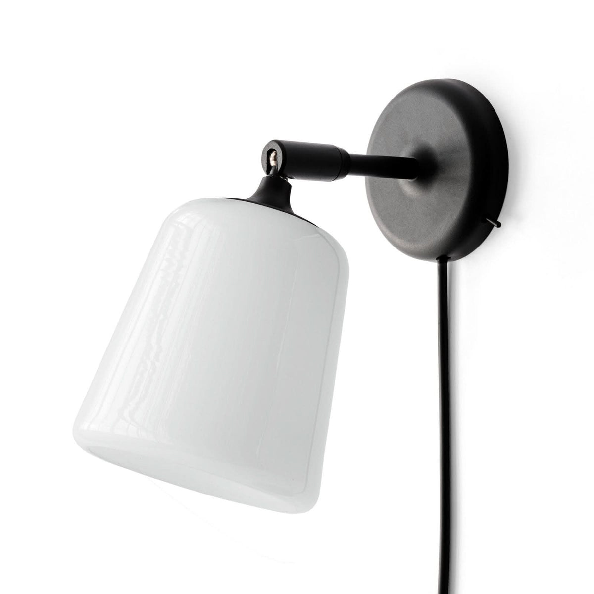 Applique murale Material Edition en verre, noir et blanc, hauteur 23 cm