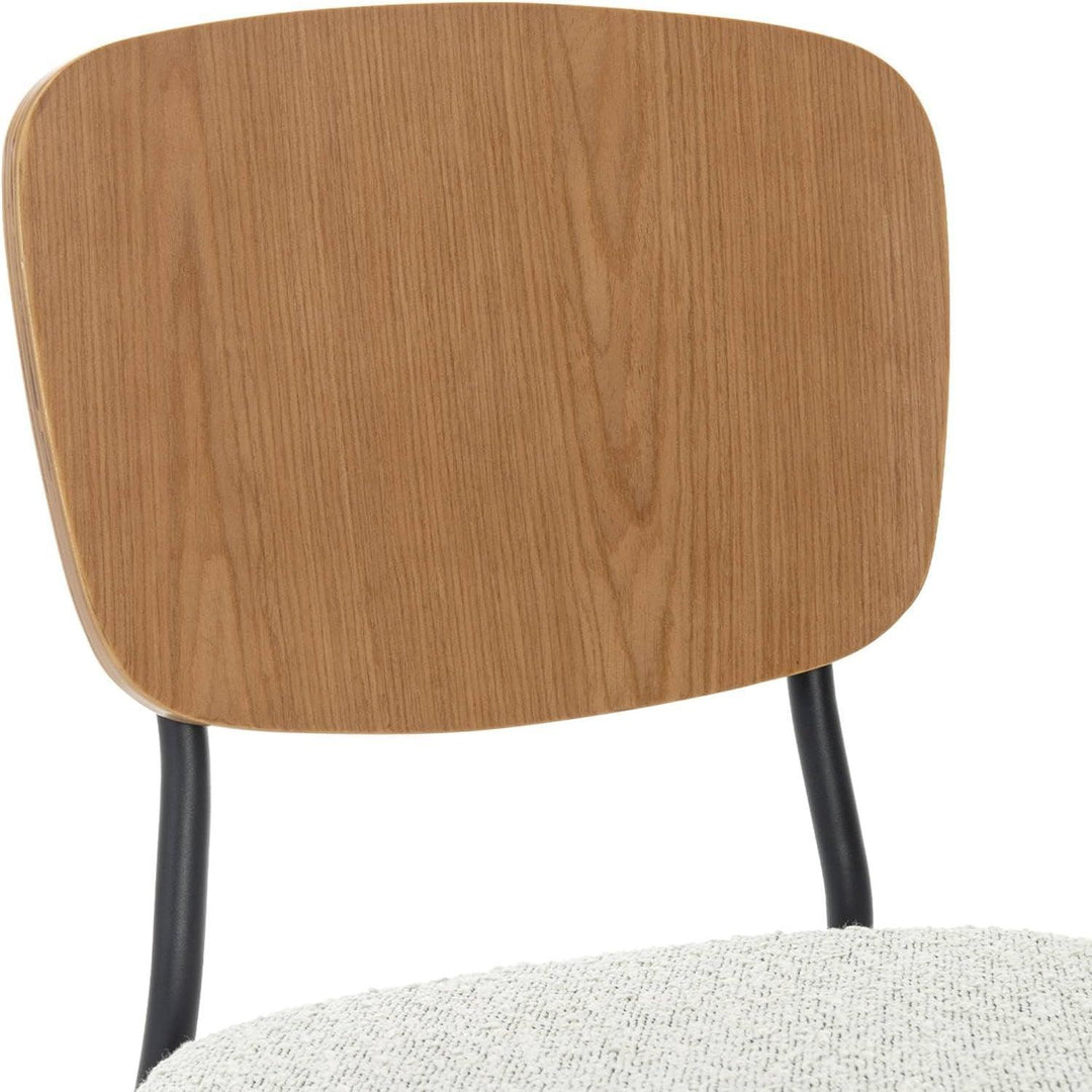 Alice'S Home - Lot De 2 Chaises Assise Bouclette Texturée Blanche. Dossier Bois De Peuplier Courbé. Pieds En Métal Noir Mat | Designix - Amazon    - https://designix.fr/