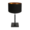 Lampe de table noire Stang 7197ZW avec interrupteur rotatif et abat-jour en lin noir