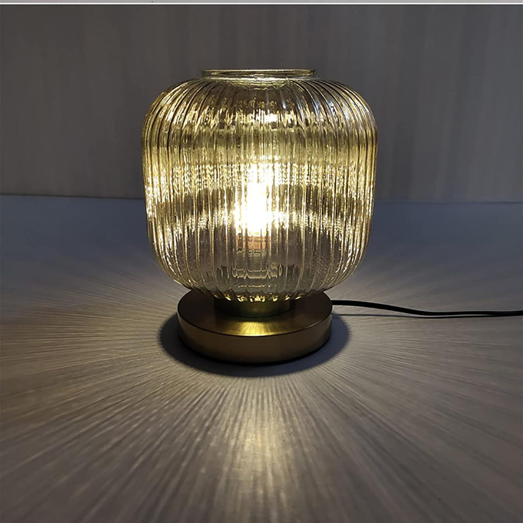 Lampe à Poser en Verre | Lueur Ciselée | Designix - Lampe de chevet    - https://designix.fr/