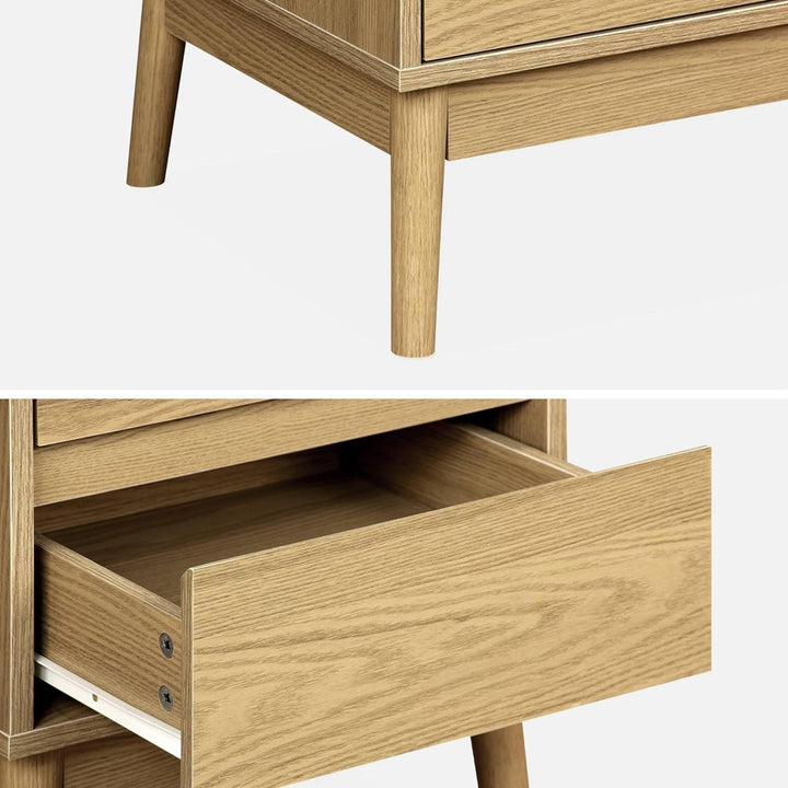 Alice'S Home - Lot De 2 Tables De Chevet Décor Bois. Deux Tiroirs | Designix - Amazon    - https://designix.fr/