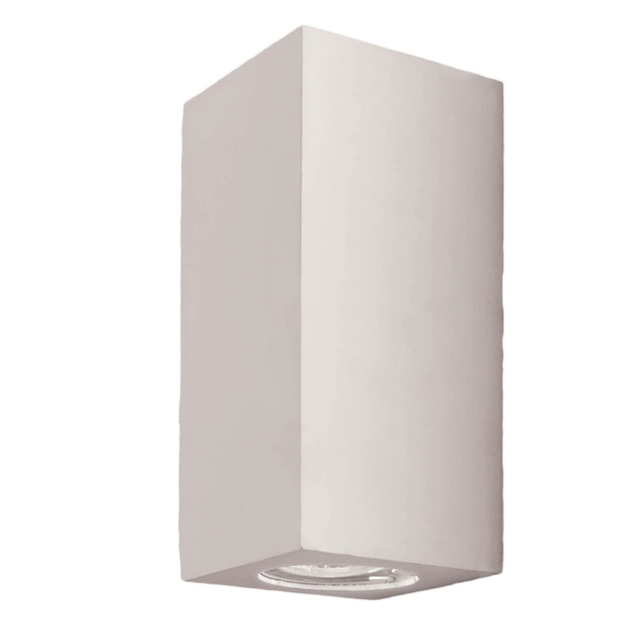 Applique murale Cube en céramique, blanc, 2 lumières, hauteur 15,5 cm