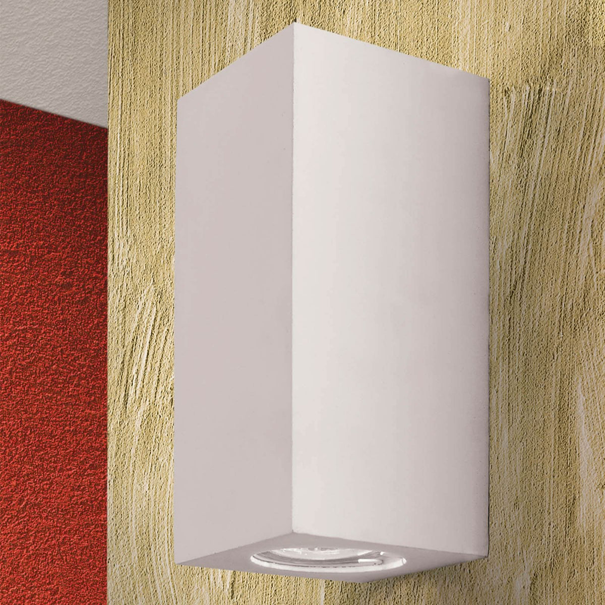 Applique murale Cube en céramique, blanc, 2 lumières, hauteur 15,5 cm
