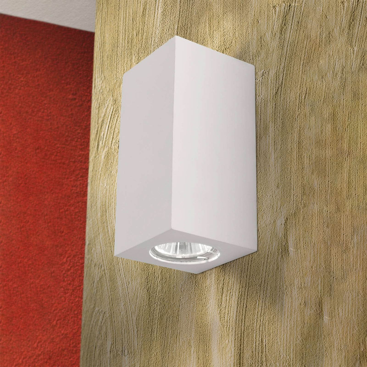 Applique murale Cube en céramique, blanc, 2 lumières, hauteur 15,5 cm