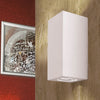Applique murale Cube en céramique, blanc, 2 lumières, hauteur 15,5 cm