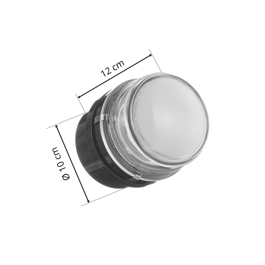 Applique murale Fresnel en verre, noir, Ø 10 cm, IP44