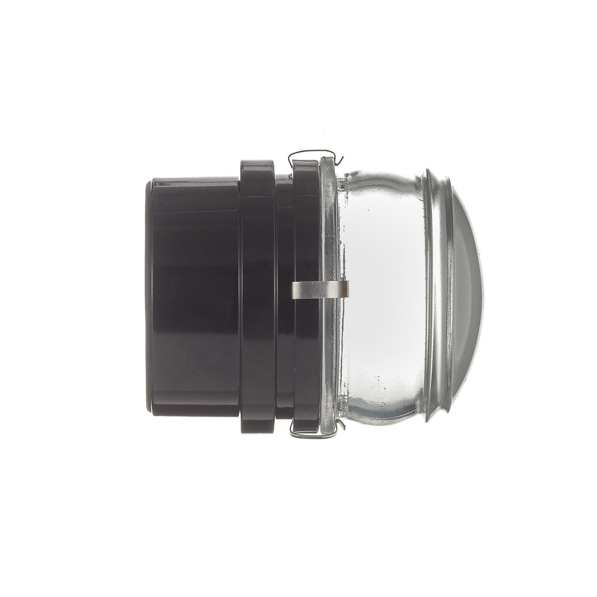 Applique murale Fresnel en verre, noir, Ø 10 cm, IP44