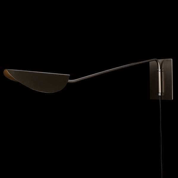 Applique murale Plume en métal, bronze, hauteur 21 cm, 40 W