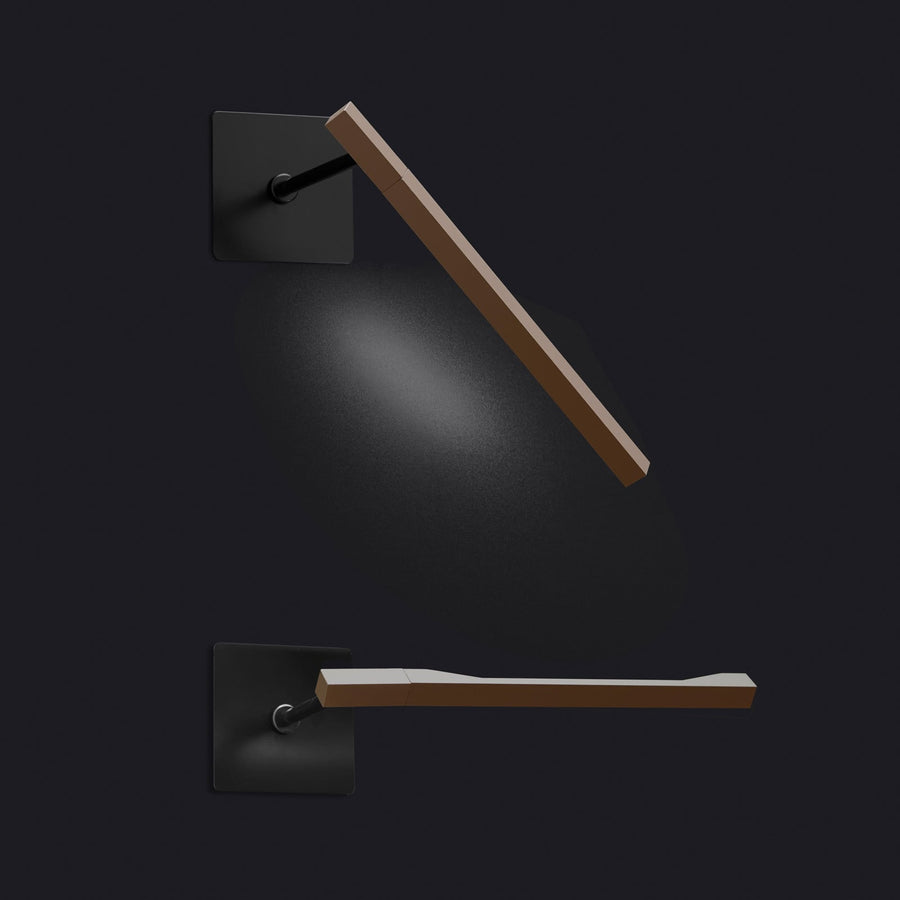 Applique murale LED Ilo 187 en métal, bronze satiné et noir mat