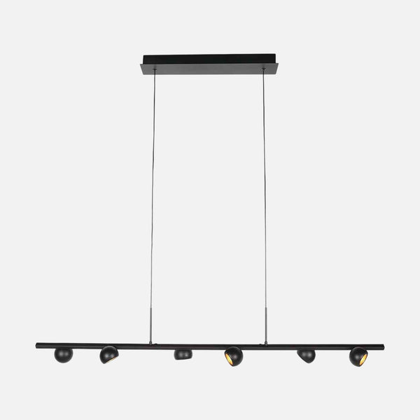 Suspension réglette 6 spots noire, 120 cm pivotants | Marcadore