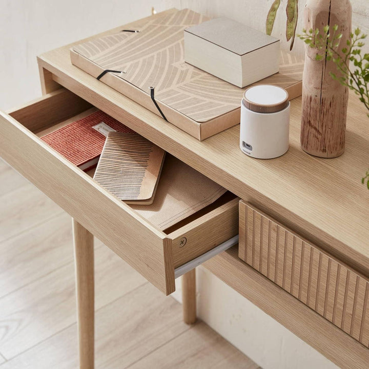 Alice'S Home - Console Décor Bois 2 Tiroirs - Linear | Designix - Amazon    - https://designix.fr/