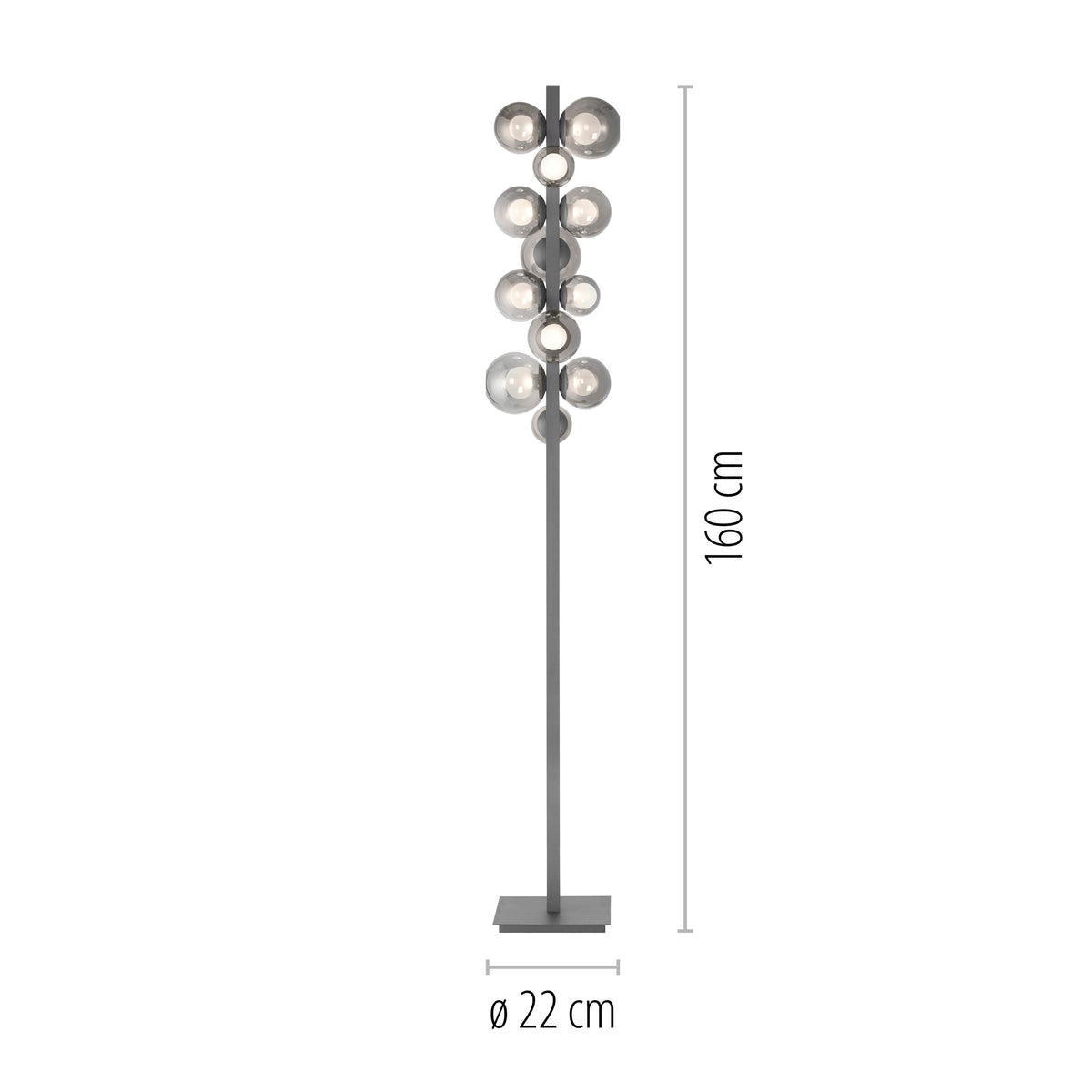 Lampadaire Pure gris