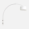 applique liseuse arc en acier, abat-jour lin blanc Ø 30 cm | Liséa