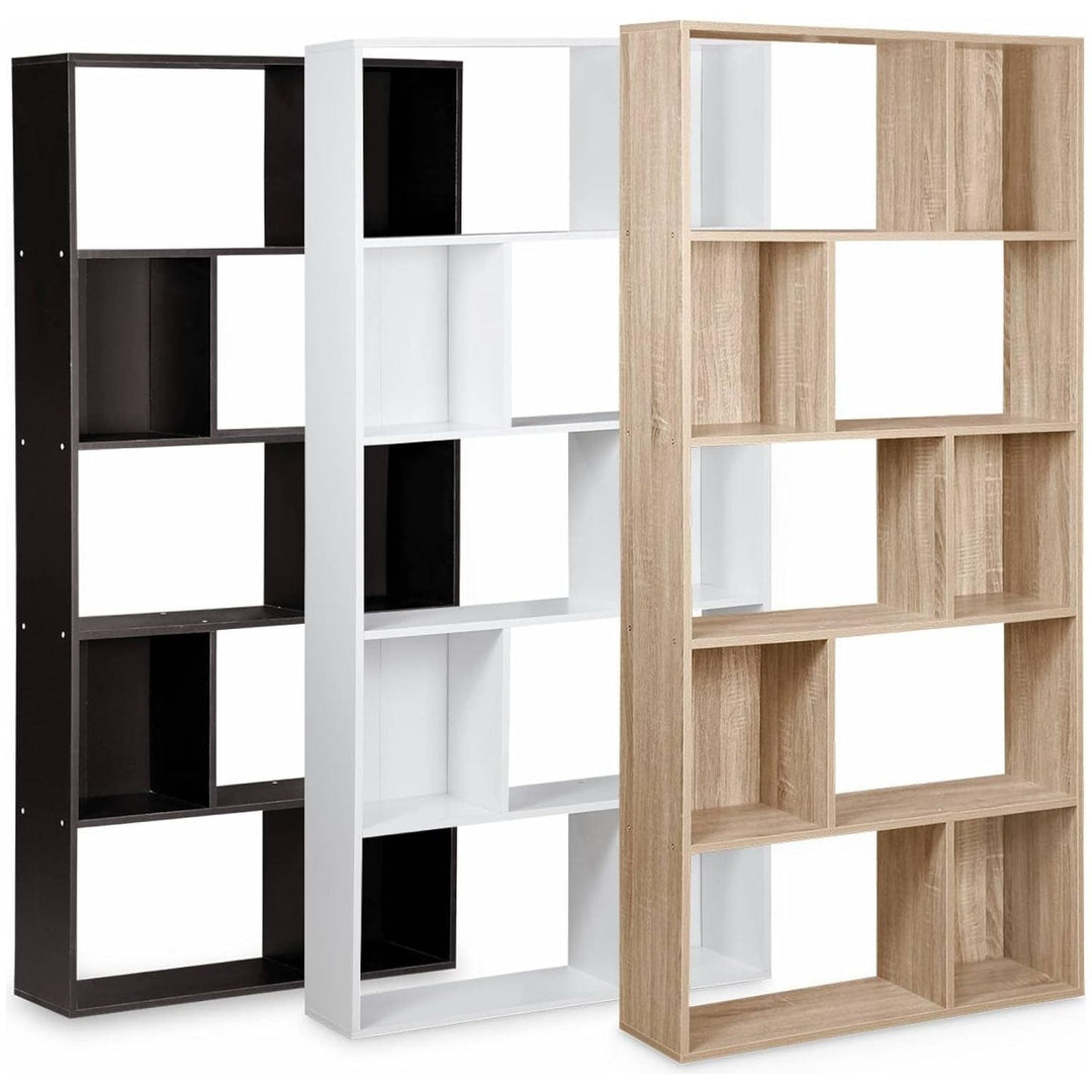 Alice'S Home - Bibliothèque Design Asymétrique – Pieter – 5 Étagères. 10 Compartiments De Rangement. 83X23X173Cm | Designix - Amazon    - https://designix.fr/