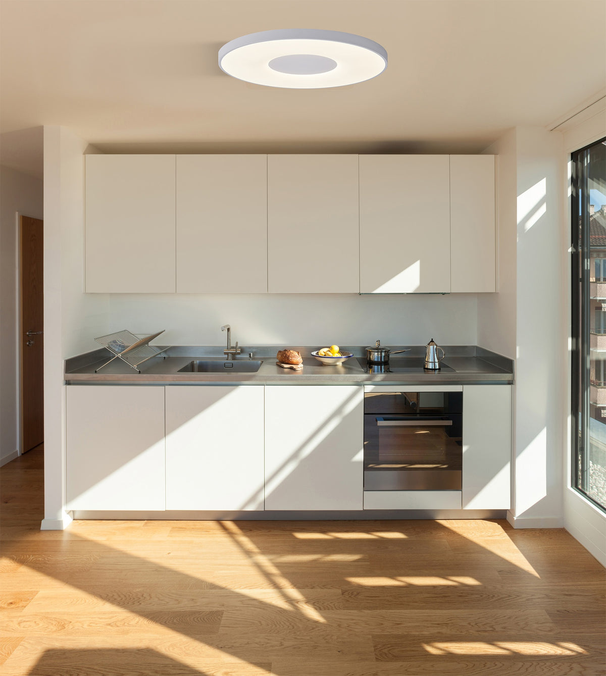 Plafonnier LED Coin avec télécommande, Ø 38 cm