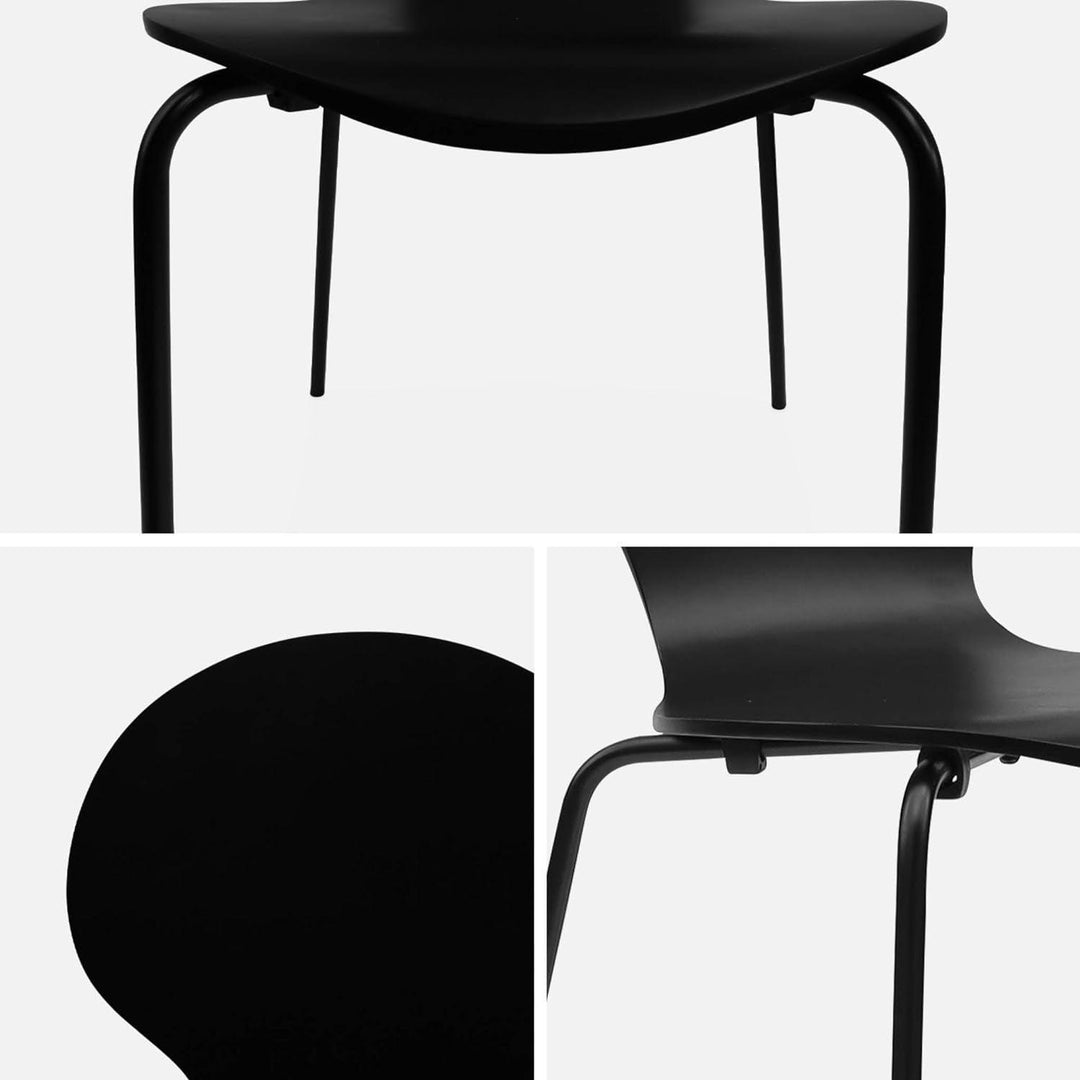 "Chaises Noires Rétro Empilables" | Designix - 3333    - https://designix.fr/