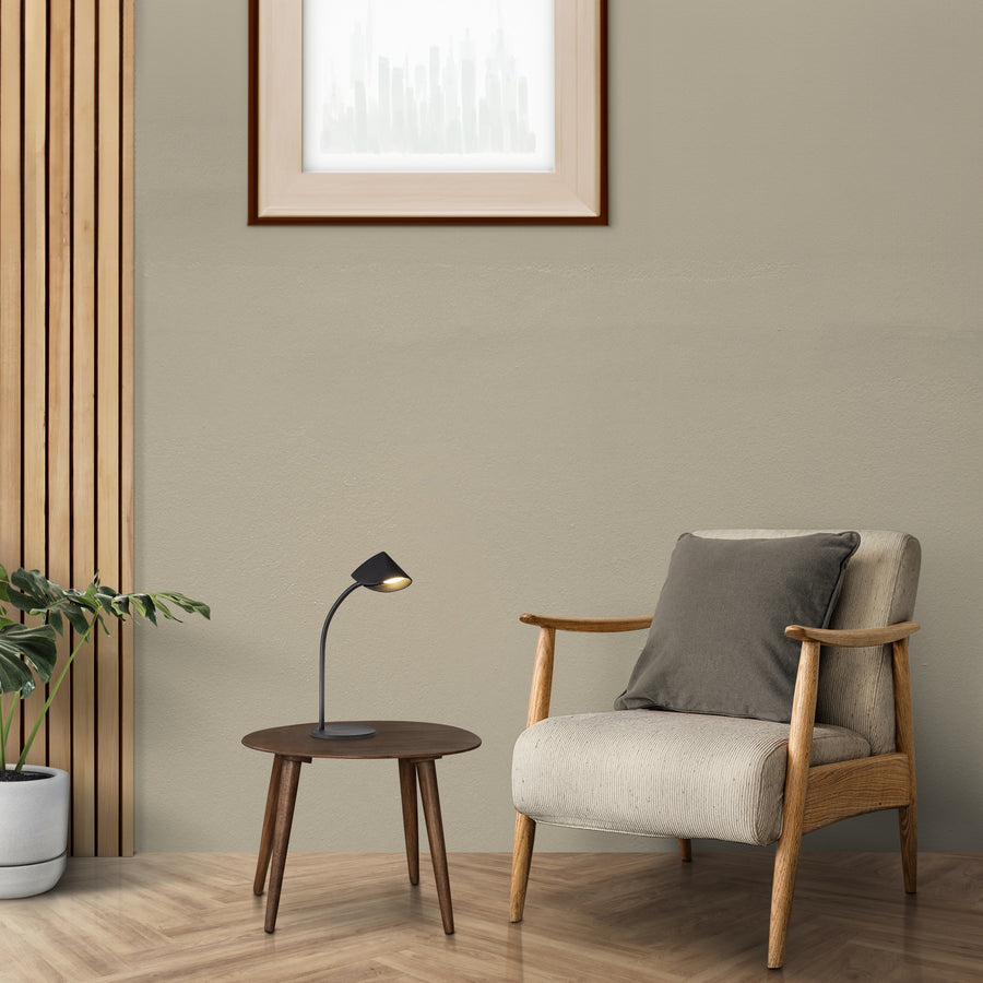 Lampe à poser LED Capuccina noire, H 44 cm