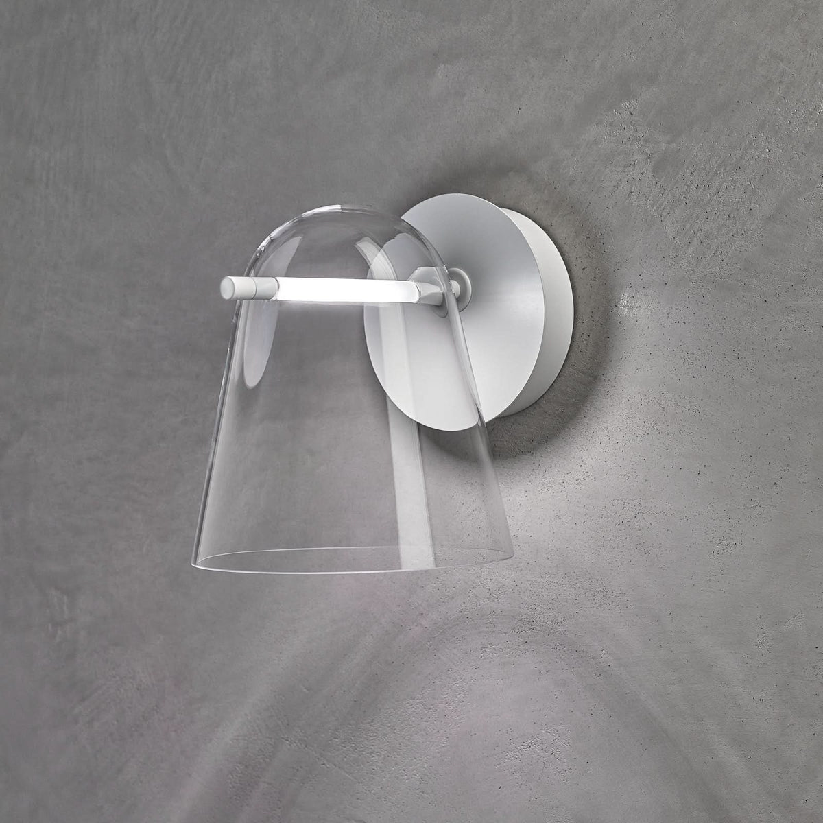Applique murale LED Sino W3 en verre, blanc mat, hauteur 24 cm