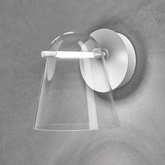 Applique murale LED Sino W3 en verre, blanc mat, hauteur 24 cm