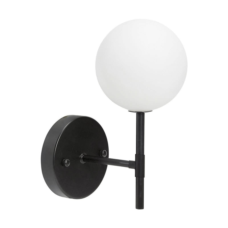 Applique murale Sigma S en verre, noir et blanc, hauteur 25 cm