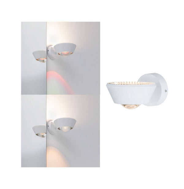 Applique murale LED Sabik, blanc mat, hauteur 8 cm, IP44