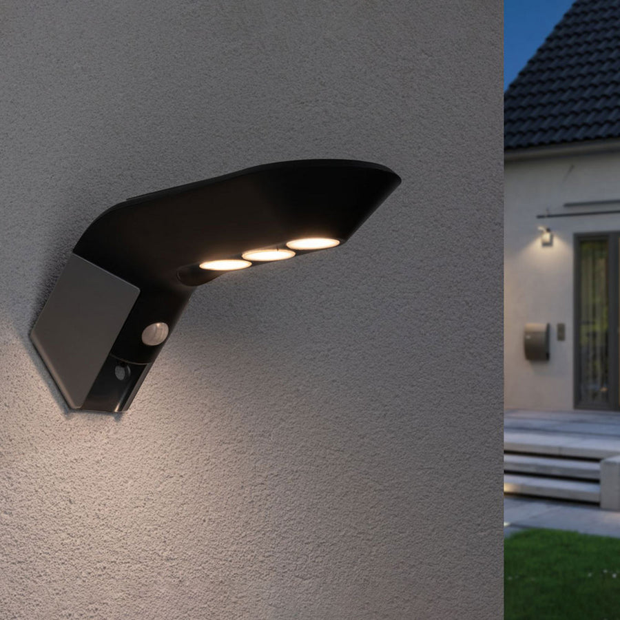 Applique d'extérieur LED solaire Soley, anthracite, hauteur 10 cm, IP44