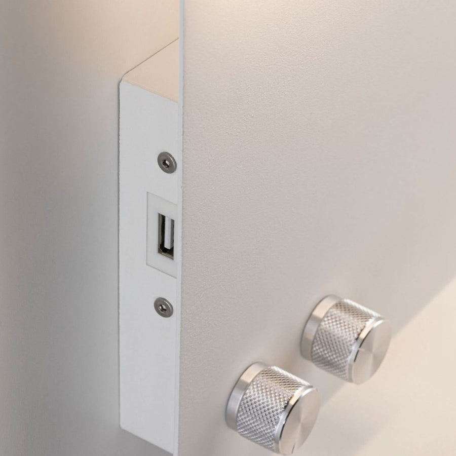 Applique murale LED Jarina en métal, blanc, hauteur 20 cm
