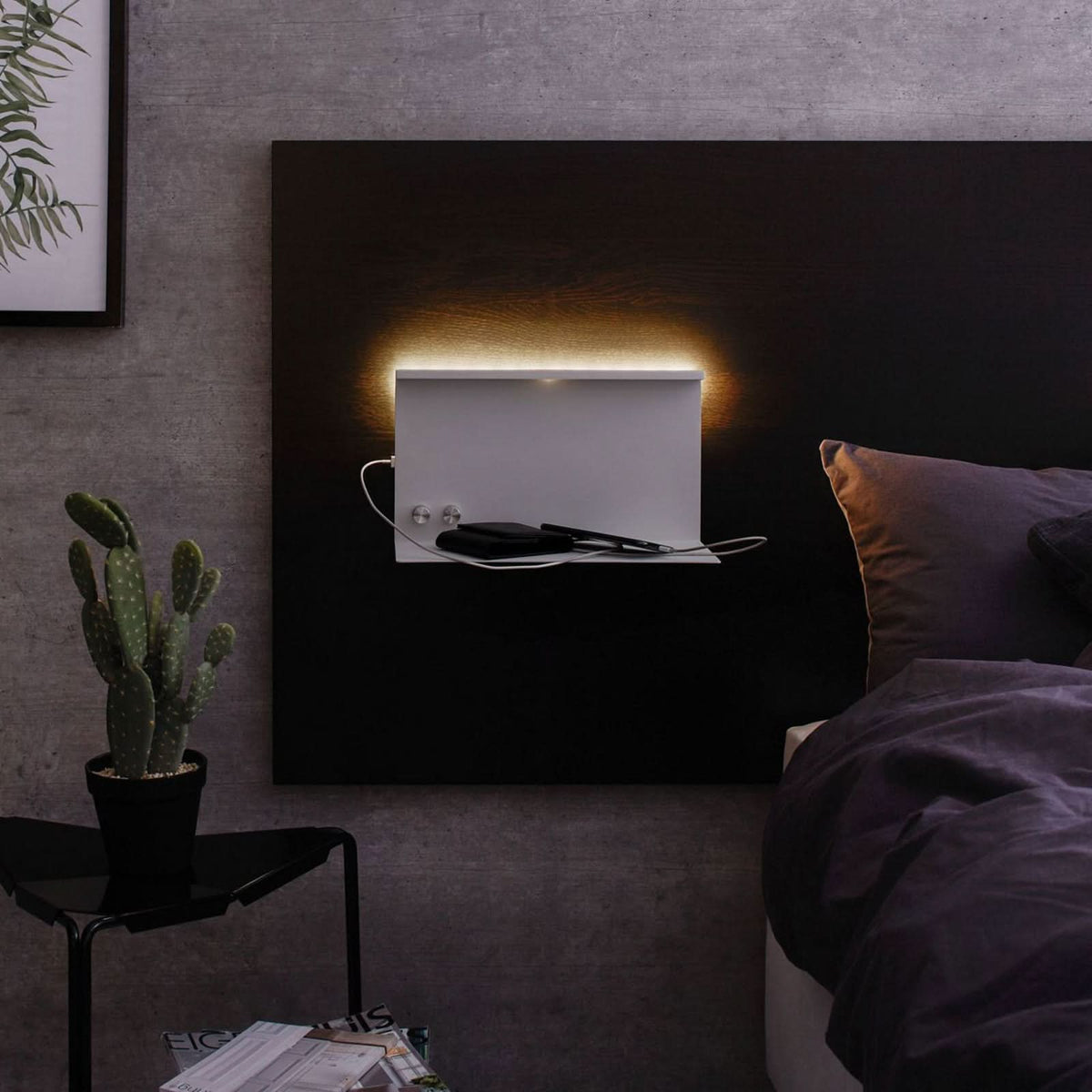 Applique murale LED Jarina en métal, blanc, hauteur 20 cm
