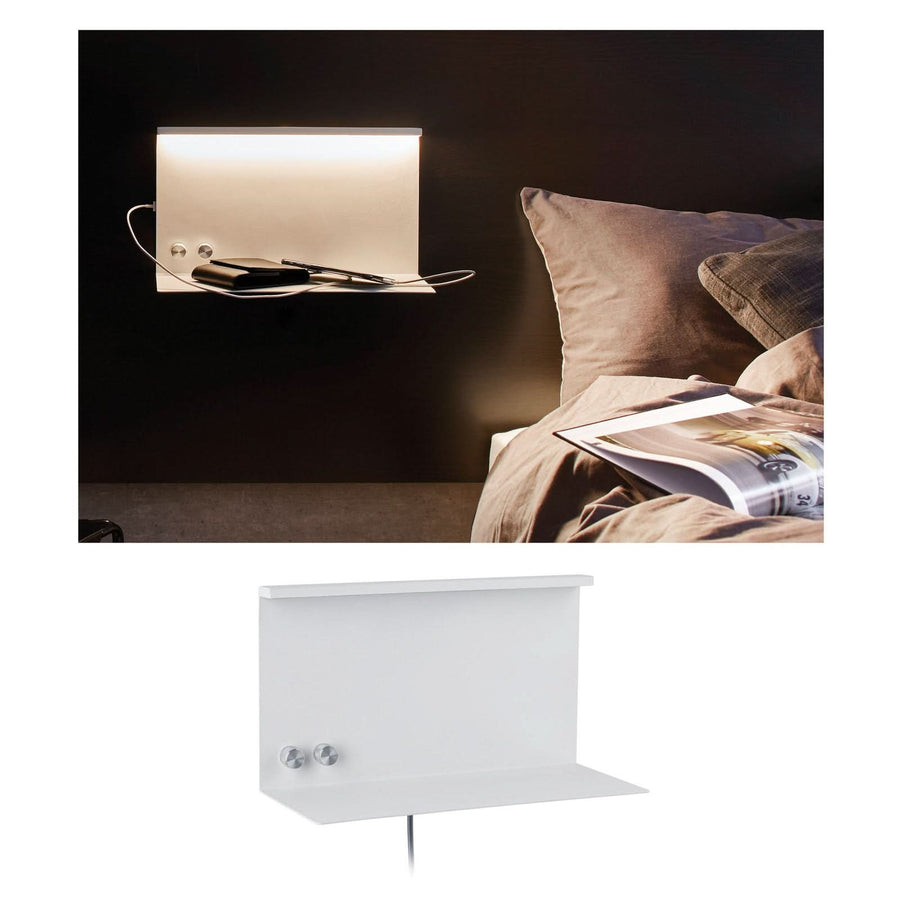 Applique murale LED Jarina en métal, blanc, hauteur 20 cm