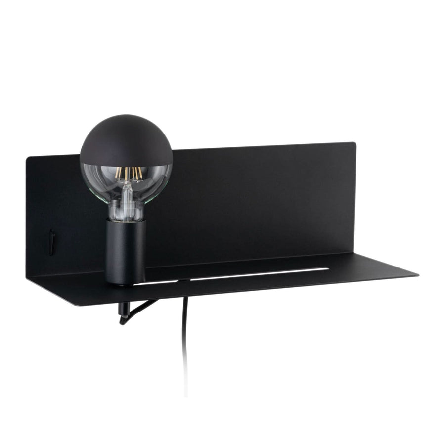 Applique murale Devara en métal, noir, hauteur 13 cm