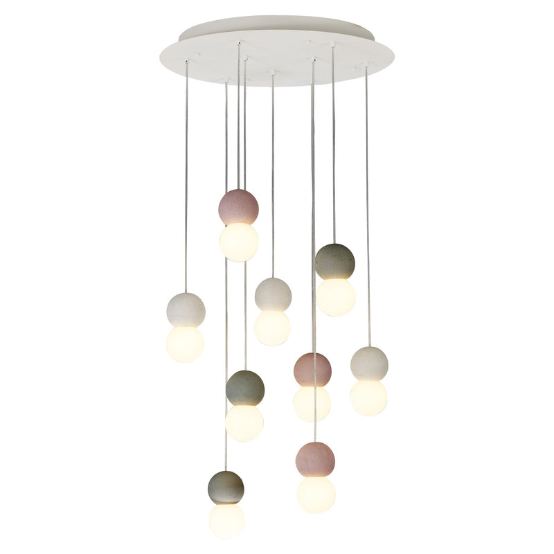 Suspension Galaxia 9 lumières béton