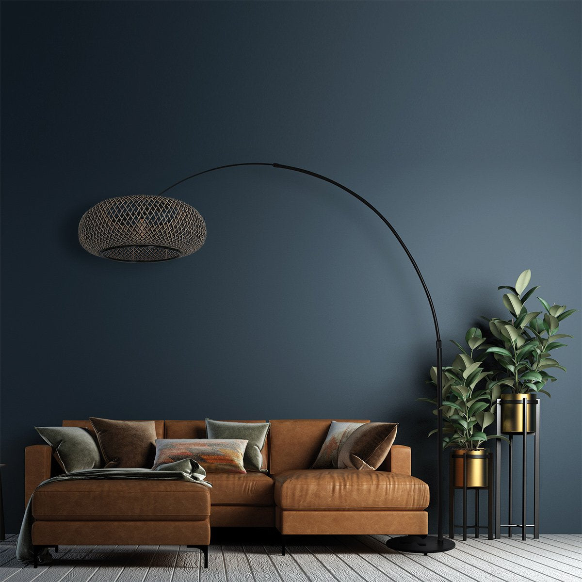 Lampadaire Maze-Natural noir